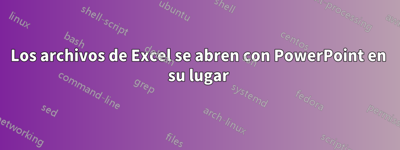 Los archivos de Excel se abren con PowerPoint en su lugar