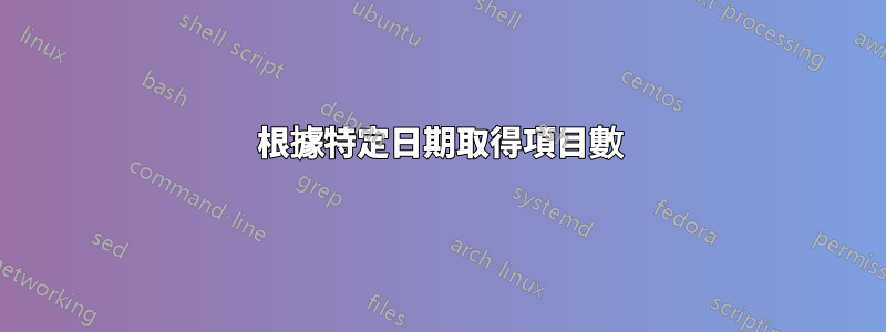 根據特定日期取得項目數