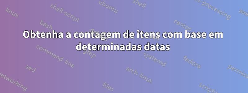 Obtenha a contagem de itens com base em determinadas datas