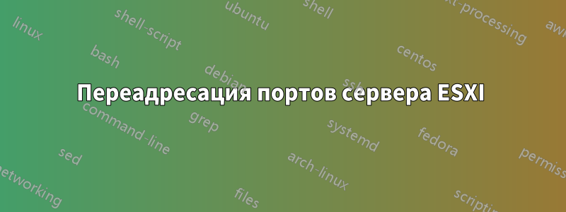 Переадресация портов сервера ESXI