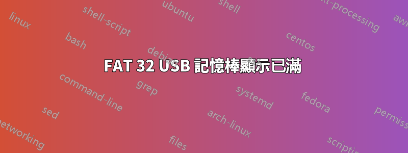 FAT 32 USB 記憶棒顯示已滿