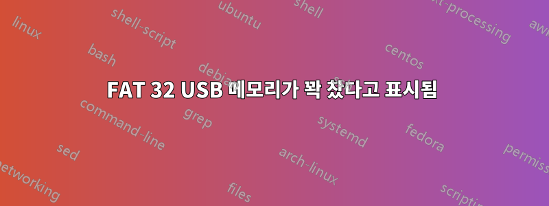 FAT 32 USB 메모리가 꽉 찼다고 표시됨