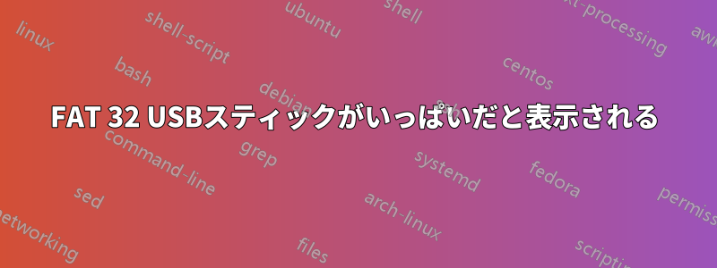 FAT 32 USBスティックがいっぱいだと表示される