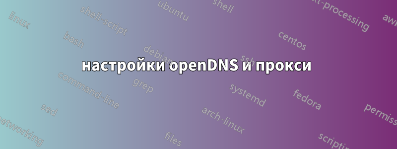 настройки openDNS и прокси