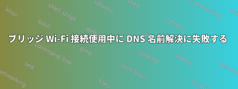 ブリッジ Wi-Fi 接続使用中に DNS 名前解決に失敗する