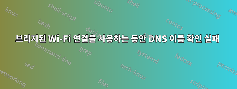 브리지된 Wi-Fi 연결을 사용하는 동안 DNS 이름 확인 실패