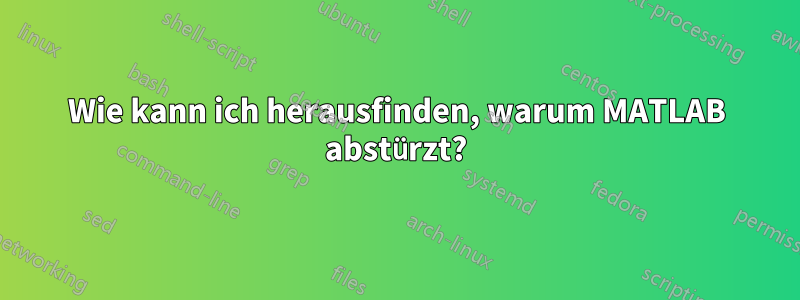 Wie kann ich herausfinden, warum MATLAB abstürzt?