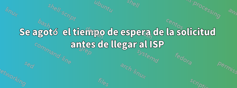 Se agotó el tiempo de espera de la solicitud antes de llegar al ISP