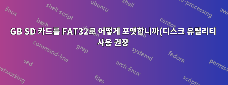 2GB SD 카드를 FAT32로 어떻게 포맷합니까(디스크 유틸리티 사용 권장)?