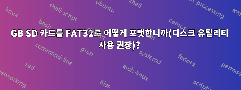 2GB SD 카드를 FAT32로 어떻게 포맷합니까(디스크 유틸리티 사용 권장)?