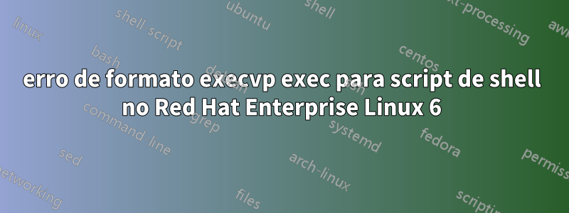 erro de formato execvp exec para script de shell no Red Hat Enterprise Linux 6