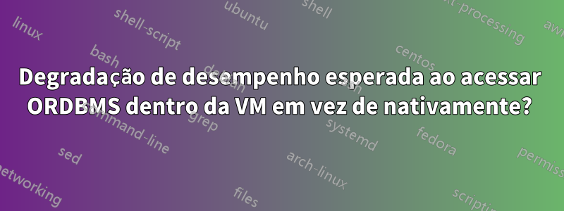 Degradação de desempenho esperada ao acessar ORDBMS dentro da VM em vez de nativamente?