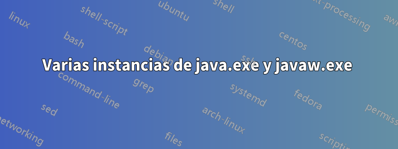 Varias instancias de java.exe y javaw.exe