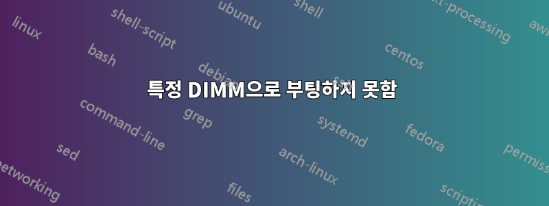 특정 DIMM으로 부팅하지 못함