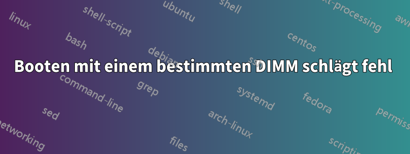 Booten mit einem bestimmten DIMM schlägt fehl