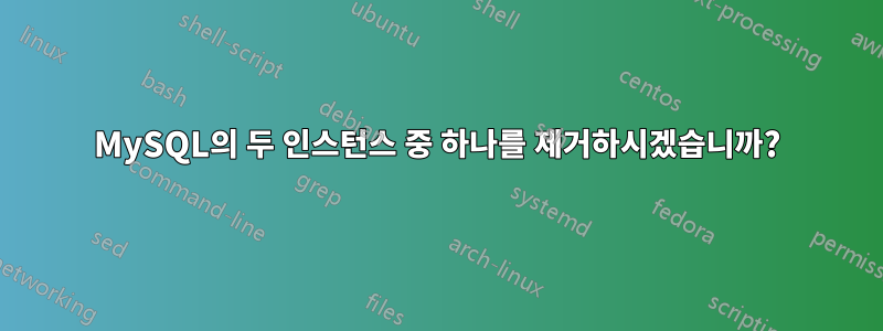 MySQL의 두 인스턴스 중 하나를 제거하시겠습니까?