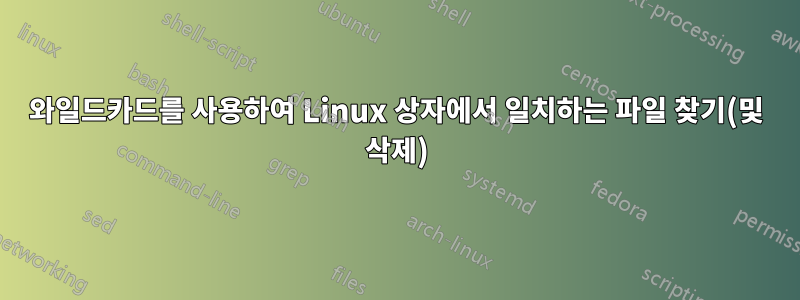 와일드카드를 사용하여 Linux 상자에서 일치하는 파일 찾기(및 삭제)