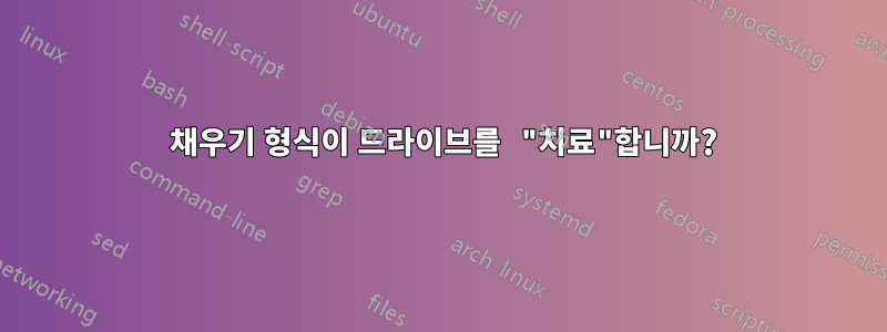 0 채우기 형식이 드라이브를 "치료"합니까?