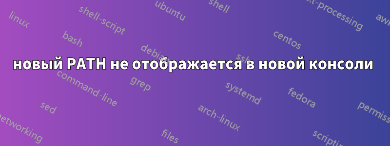 новый PATH не отображается в новой консоли
