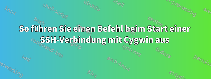 So führen Sie einen Befehl beim Start einer SSH-Verbindung mit Cygwin aus