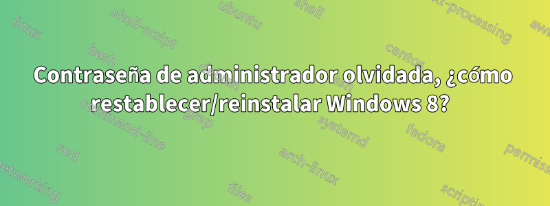 Contraseña de administrador olvidada, ¿cómo restablecer/reinstalar Windows 8? 