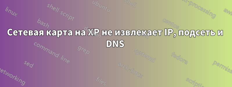 Сетевая карта на XP не извлекает IP, подсеть и DNS