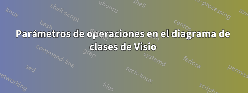 Parámetros de operaciones en el diagrama de clases de Visio