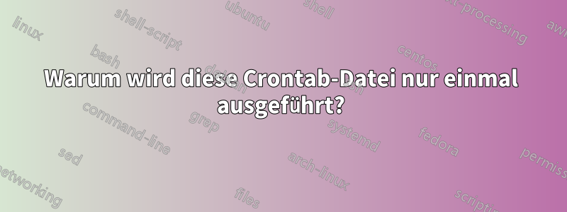 Warum wird diese Crontab-Datei nur einmal ausgeführt?