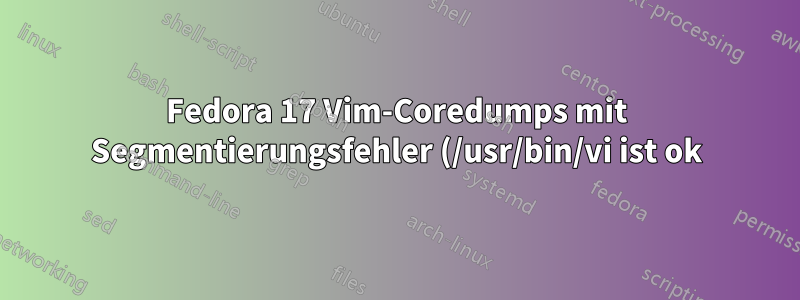 Fedora 17 Vim-Coredumps mit Segmentierungsfehler (/usr/bin/vi ist ok)