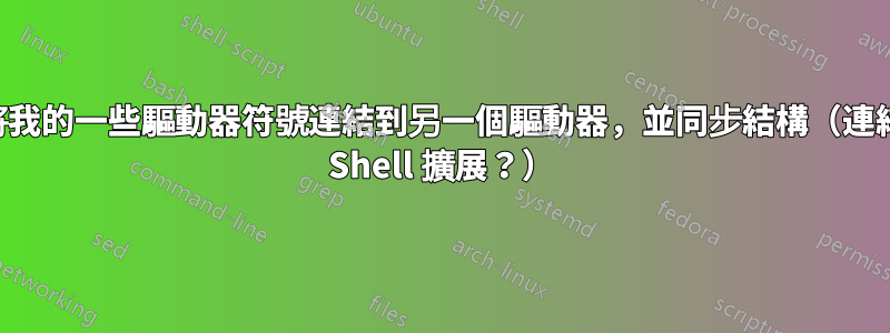 將我的一些驅動器符號連結到另一個驅動器，並同步結構（連結 Shell 擴展？）