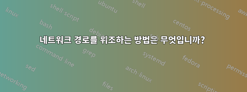 네트워크 경로를 위조하는 방법은 무엇입니까?