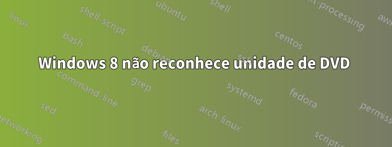 Windows 8 não reconhece unidade de DVD