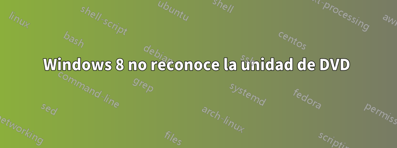 Windows 8 no reconoce la unidad de DVD