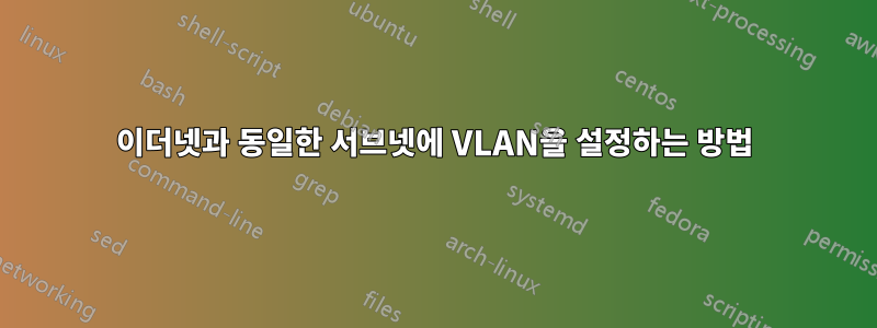 이더넷과 동일한 서브넷에 VLAN을 설정하는 방법