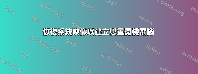 恢復系統映像以建立雙重開機電腦