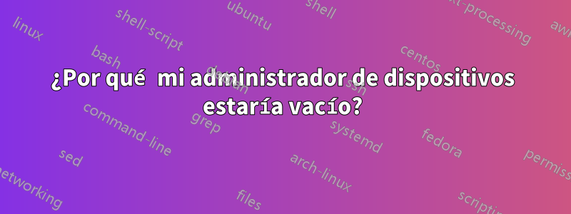 ¿Por qué mi administrador de dispositivos estaría vacío?