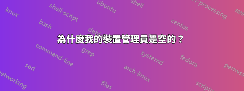 為什麼我的裝置管理員是空的？