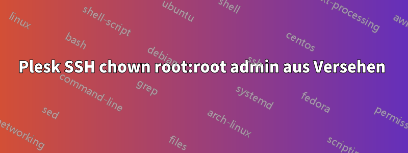 Plesk SSH chown root:root admin aus Versehen
