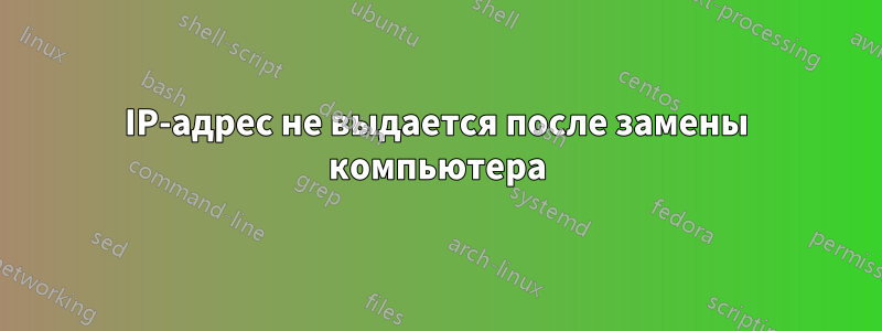 IP-адрес не выдается после замены компьютера