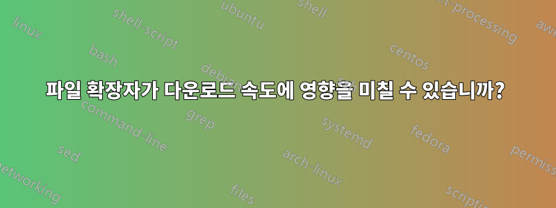 파일 확장자가 다운로드 속도에 영향을 미칠 수 있습니까?