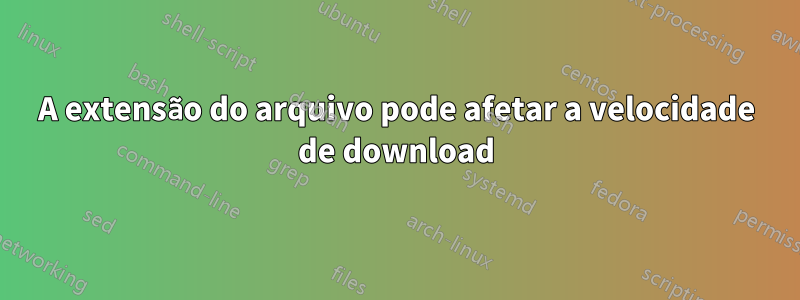 A extensão do arquivo pode afetar a velocidade de download