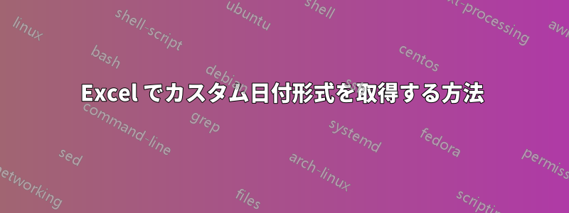 Excel でカスタム日付形式を取得する方法