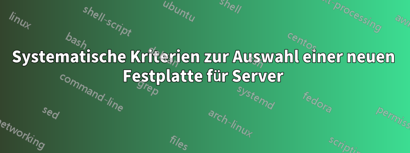 Systematische Kriterien zur Auswahl einer neuen Festplatte für Server