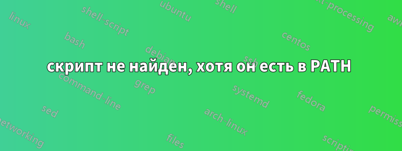 скрипт не найден, хотя он есть в PATH