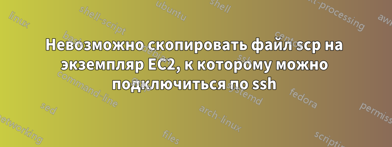 Невозможно скопировать файл scp на экземпляр EC2, к которому можно подключиться по ssh