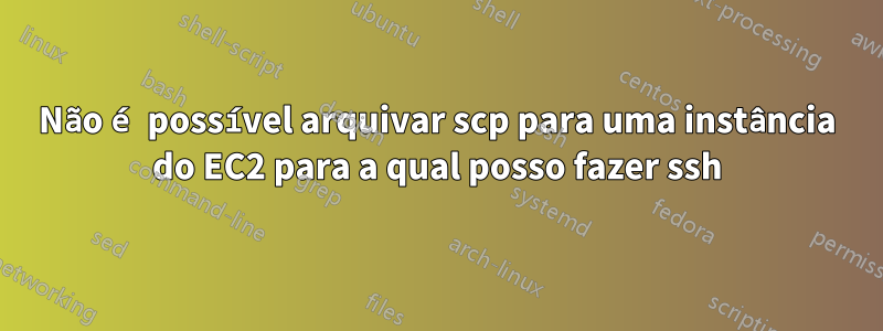 Não é possível arquivar scp para uma instância do EC2 para a qual posso fazer ssh