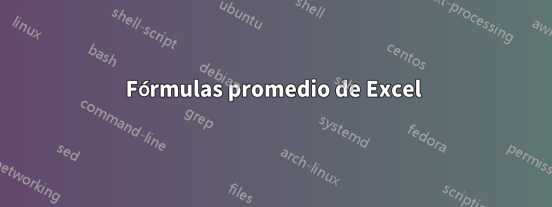 Fórmulas promedio de Excel