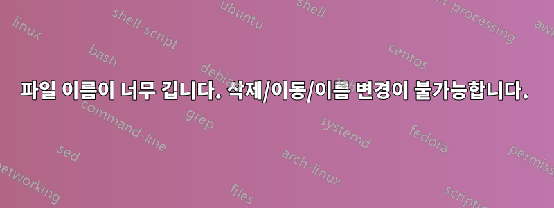 파일 이름이 너무 깁니다. 삭제/이동/이름 변경이 불가능합니다.