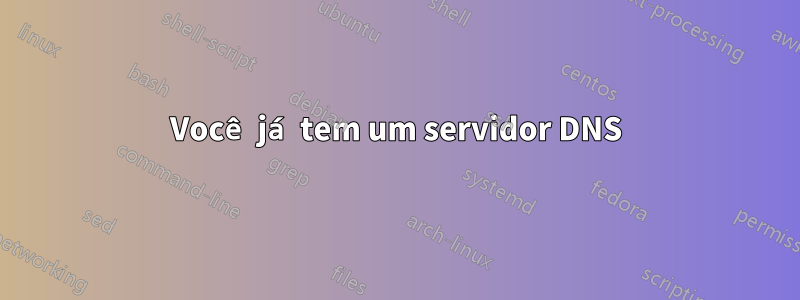 Você já tem um servidor DNS