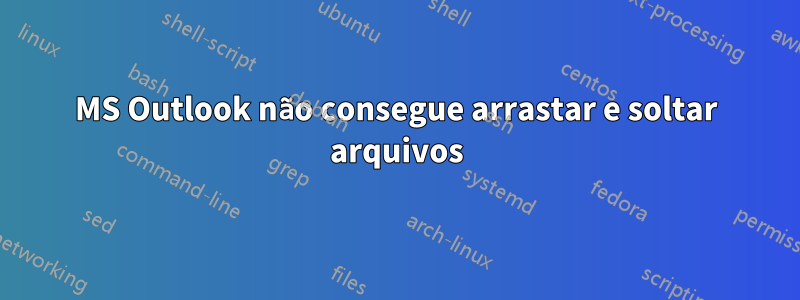 MS Outlook não consegue arrastar e soltar arquivos